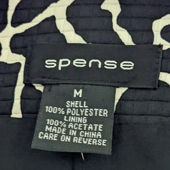 Spence Black and White lined leopard print 3/4 sleeve jacket, size Medium - Picture 2 of 4